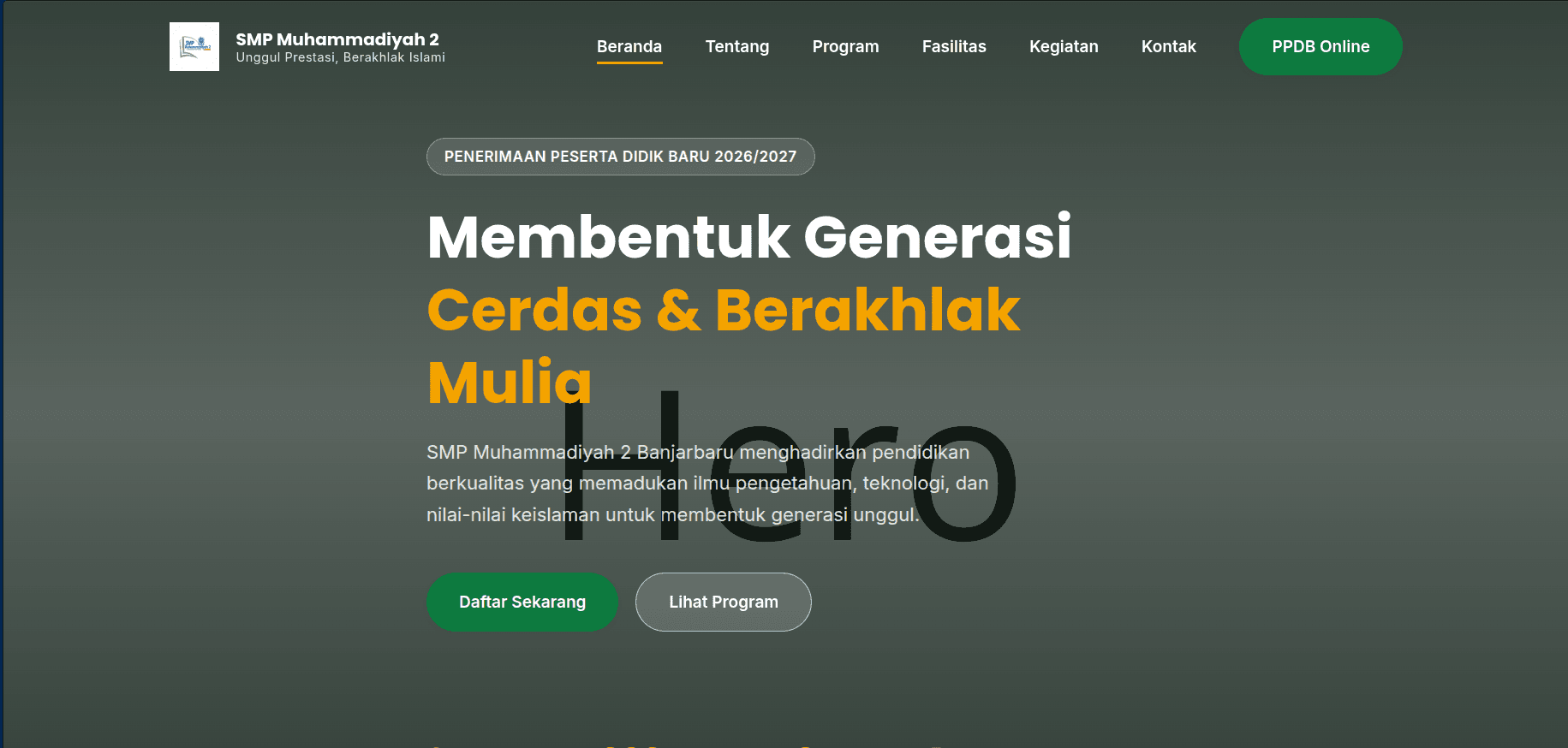 Website SMP Swasta project preview